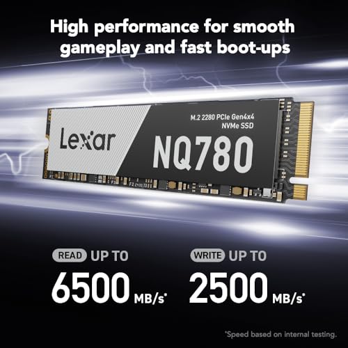 Lexar 2TB NM790 SSD with Heatsink PCIe Gen4 NVMe M.2 2280 Internal Solid State Drive, Up to 7400/6500 MB/s Read/Write, Compatible with PS5, for Gamers and Creators, Black (LNM790X002T-RN9NU)