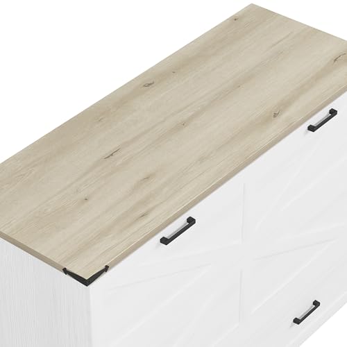 Bellemave Queen Murphy Bed, Cabinet Bed with Charging Station and Storage, Farmhouse Murphy Cabinet with Foldable Panel, Noisy Free, for Guest Bedroom, Living Room, Office, Rustic Gray