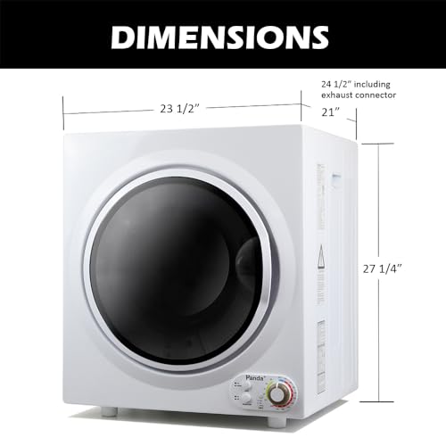 Panda Portable Compact Laundry Dryer,Black and White