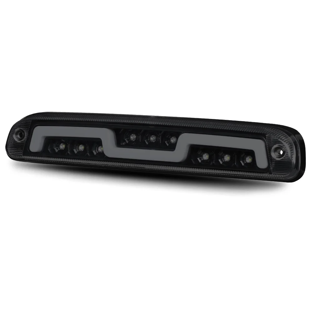 NUVISION For 1993-2016 Ford Ranger F250 F350 F450 Rear LED 3rd Third Brake Light Tail Stop Lamp Black Housing Smoked Lens 12 13 14 15