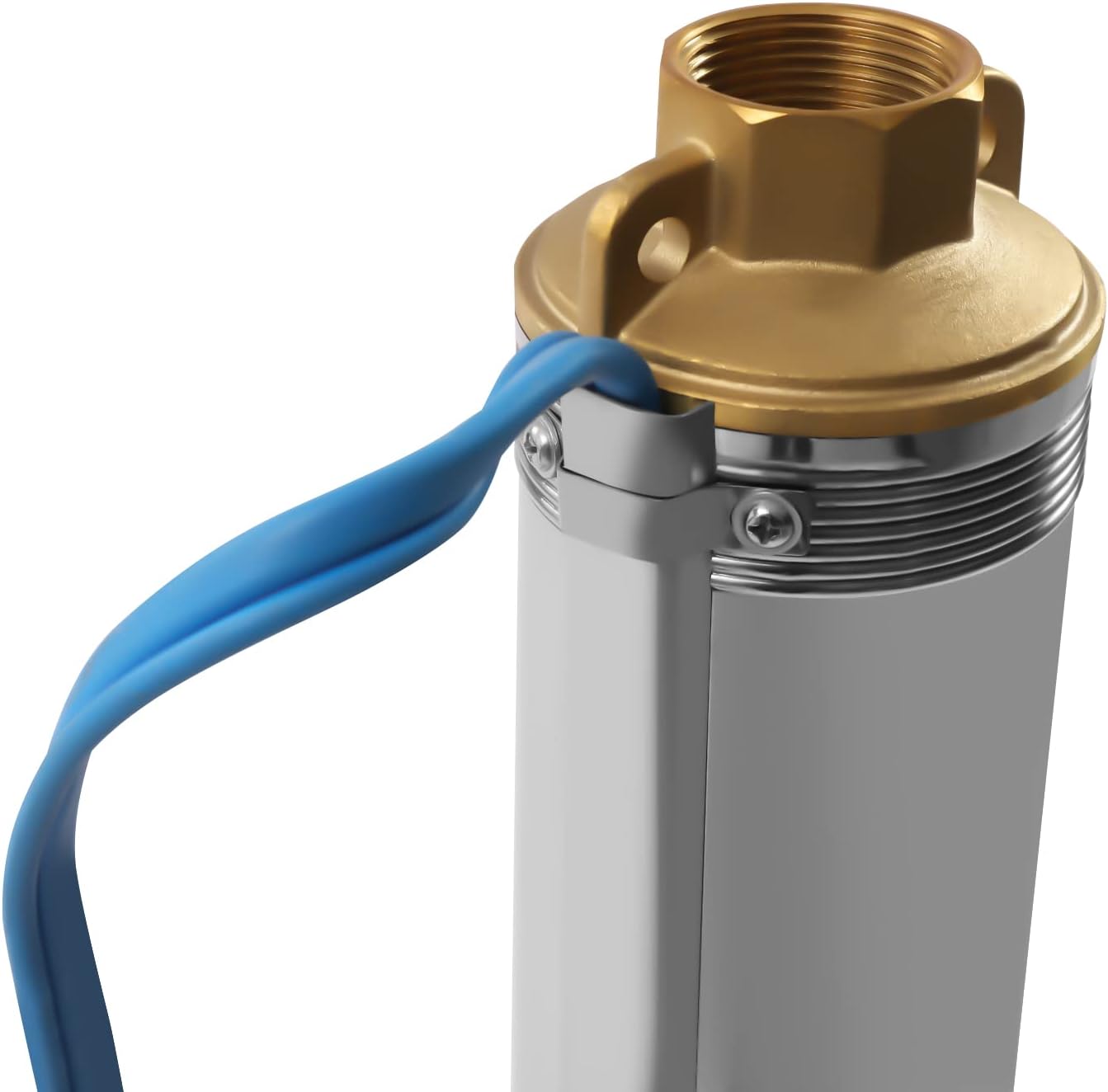 Deep Well Submersible Well Pump, 3.8" OD Pipe, 110V/60HZ 1.1KW 1.5HP, 1" Outlet Stainless Steel Submersible Bore Well Pump with Control Box for Industrial Irrigation Home Use