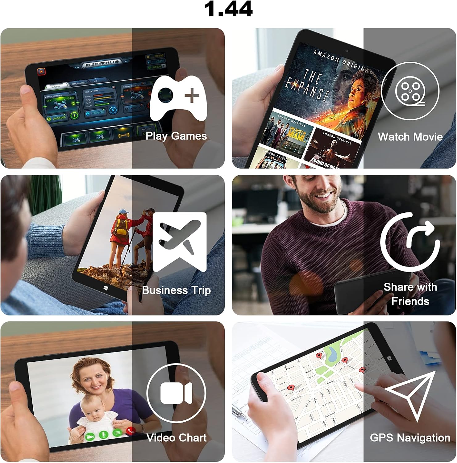 8" Windows Tablet with Micro USB, 4GB RAM 64GB Tablet with Windows 10 Home, Mini Business Touchscreen PC Computer with Bluetooth 4.0, WiFi, 2MP Dual Cameras, Headphone Jack,HDMI, 4000mAh Battery
