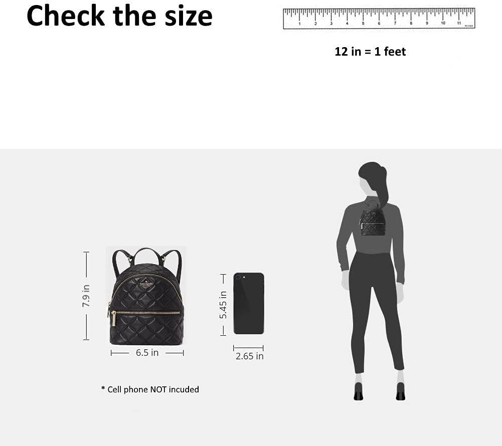 kate spade backpack for women Natalia convertible backpack handbag size mini, Black, Mini