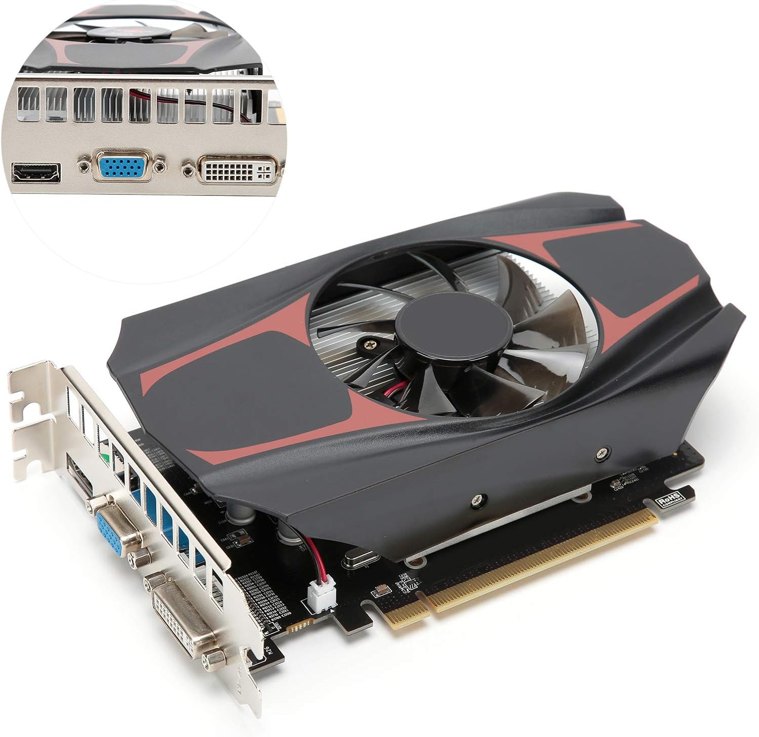 HD7670 Gaming Graphics Card, 1GB 128bit DDR5 650MHz Display Video Card, PCI 3.0 Graphics Card Slot, 480 Stream Processor Unit Computer Components