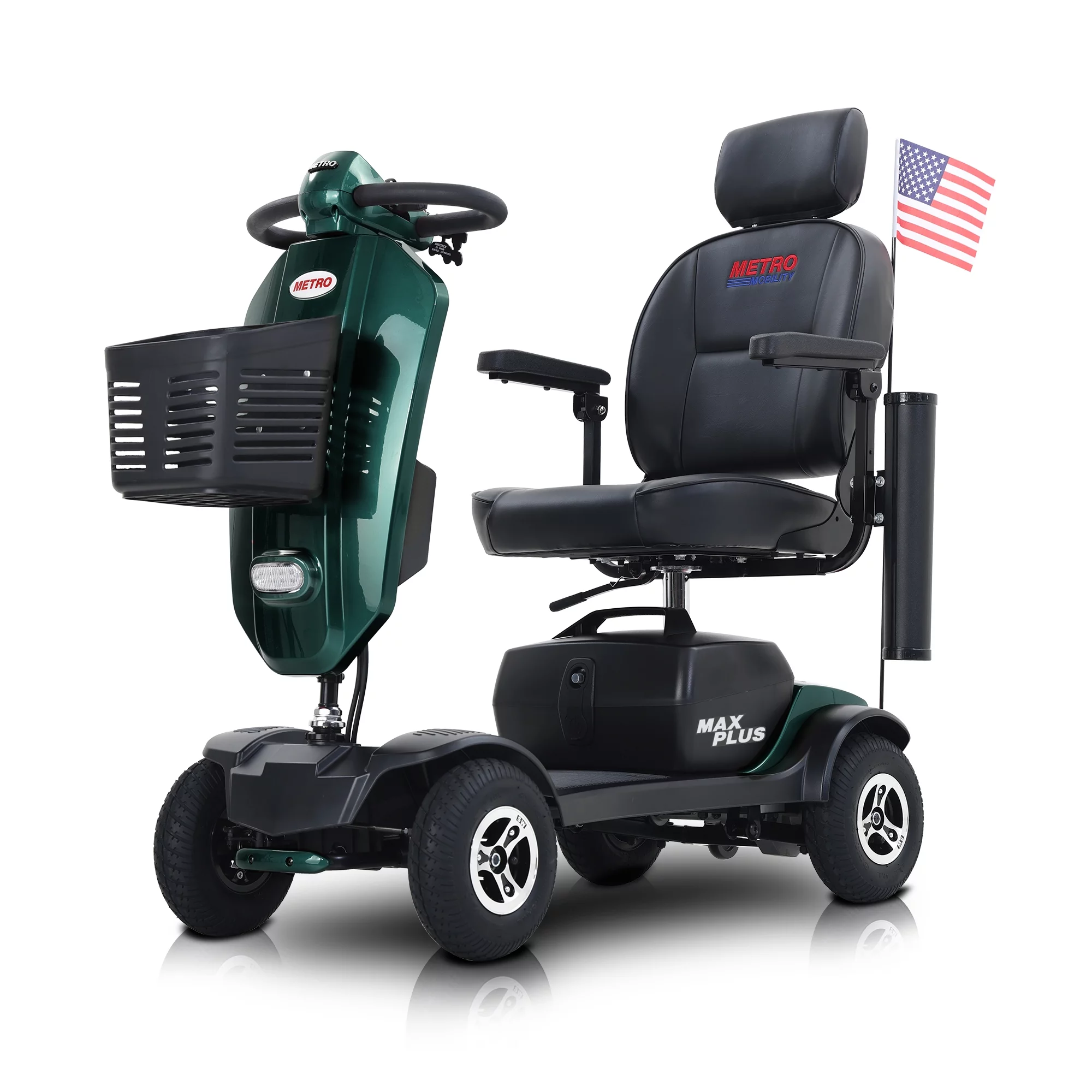Metro Mobility Senior Scooter Folding Scooter 4 Wheel Scooter with USB Port Purple