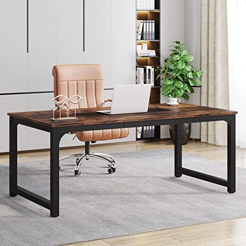 Tribesigns Modern Computer Desk, 63 x 31.5 inch Large Executive Office Desk Computer Table Study Writing Desk Workstation for Home Office, Spliced Desktop, White