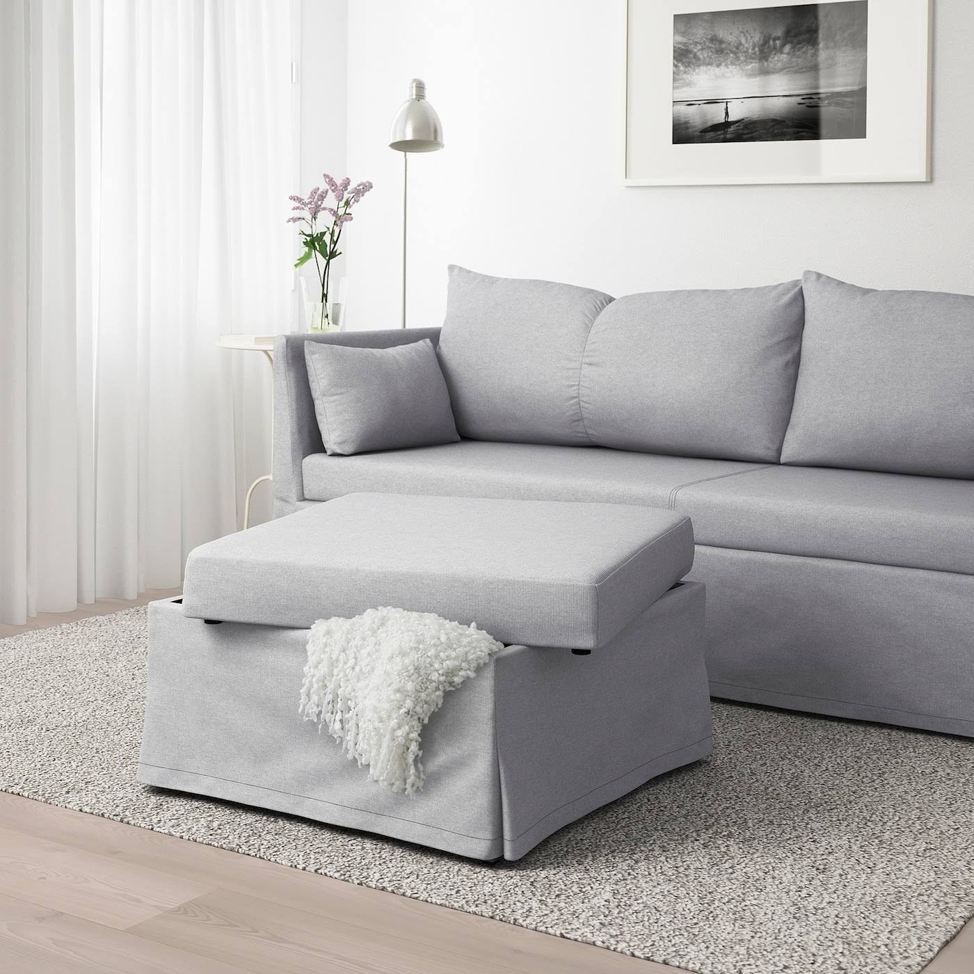 IKEA - SANDBACKEN Sleeper Sectional, 3-seat, Frillestad Light Gray, Width: 83 1/2