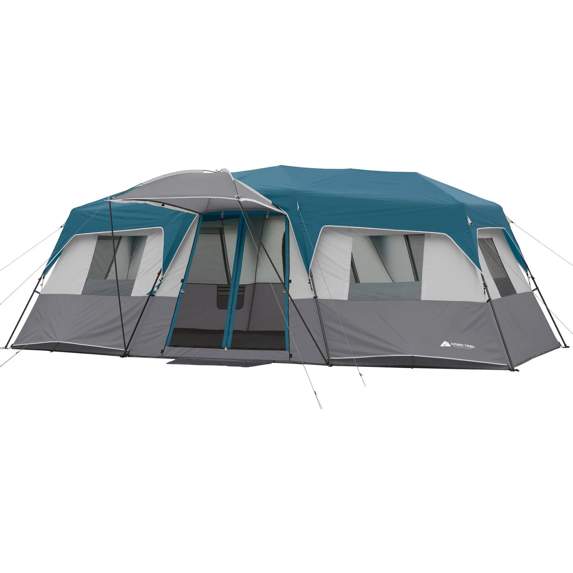 Ozark Trail 20' x 10' x 80 Instant Cabin Tent in Gray and Teal, Sleeps 12