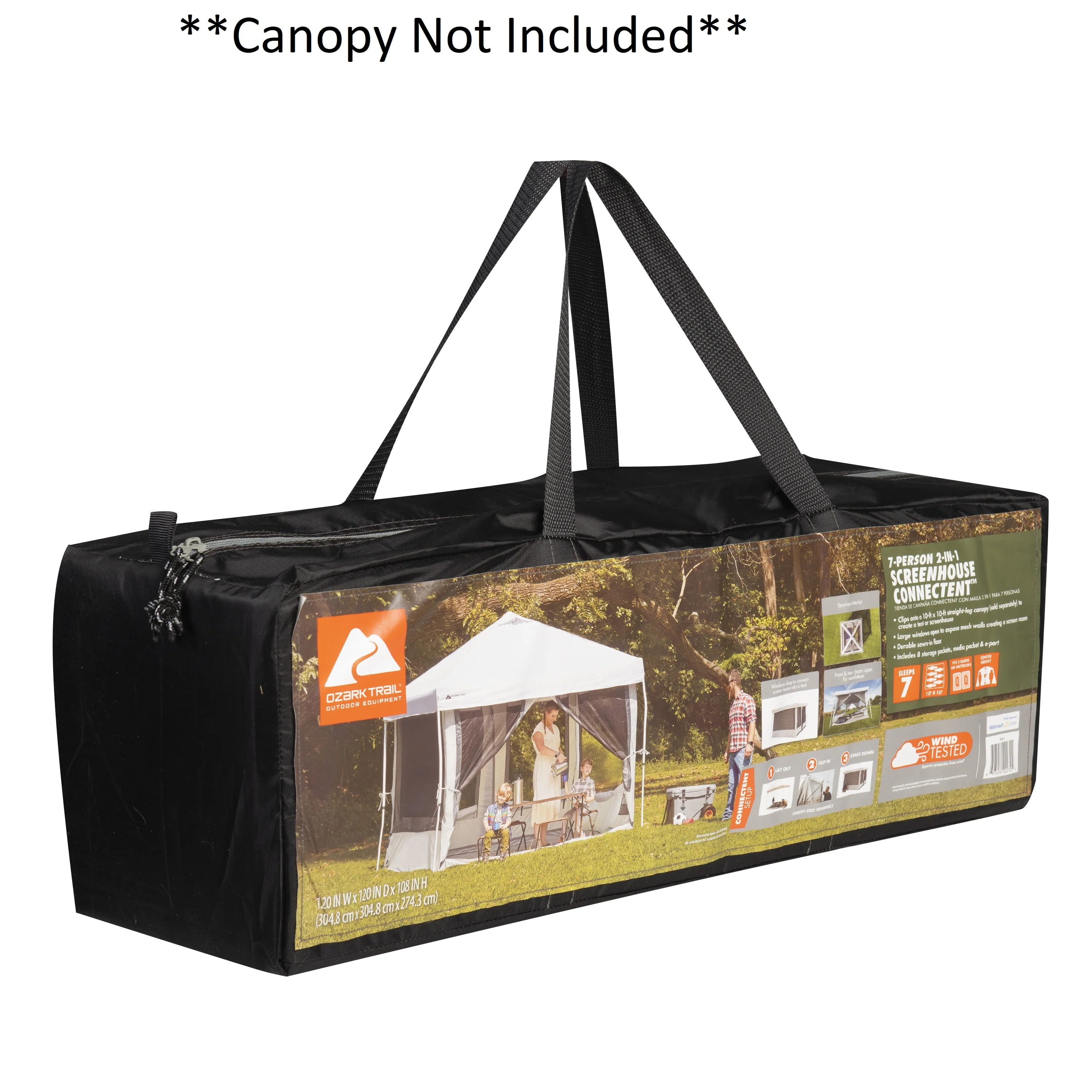 Ozark Trail 7-Person 2-in-1 Screen House Connect Tent with 2 Doors, Canopy Sold Separately