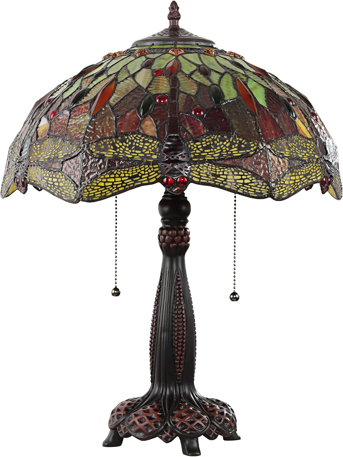 Radiance Goods Tiffany-Style 2 Light Dragonfly Table Lamp 16" Shade