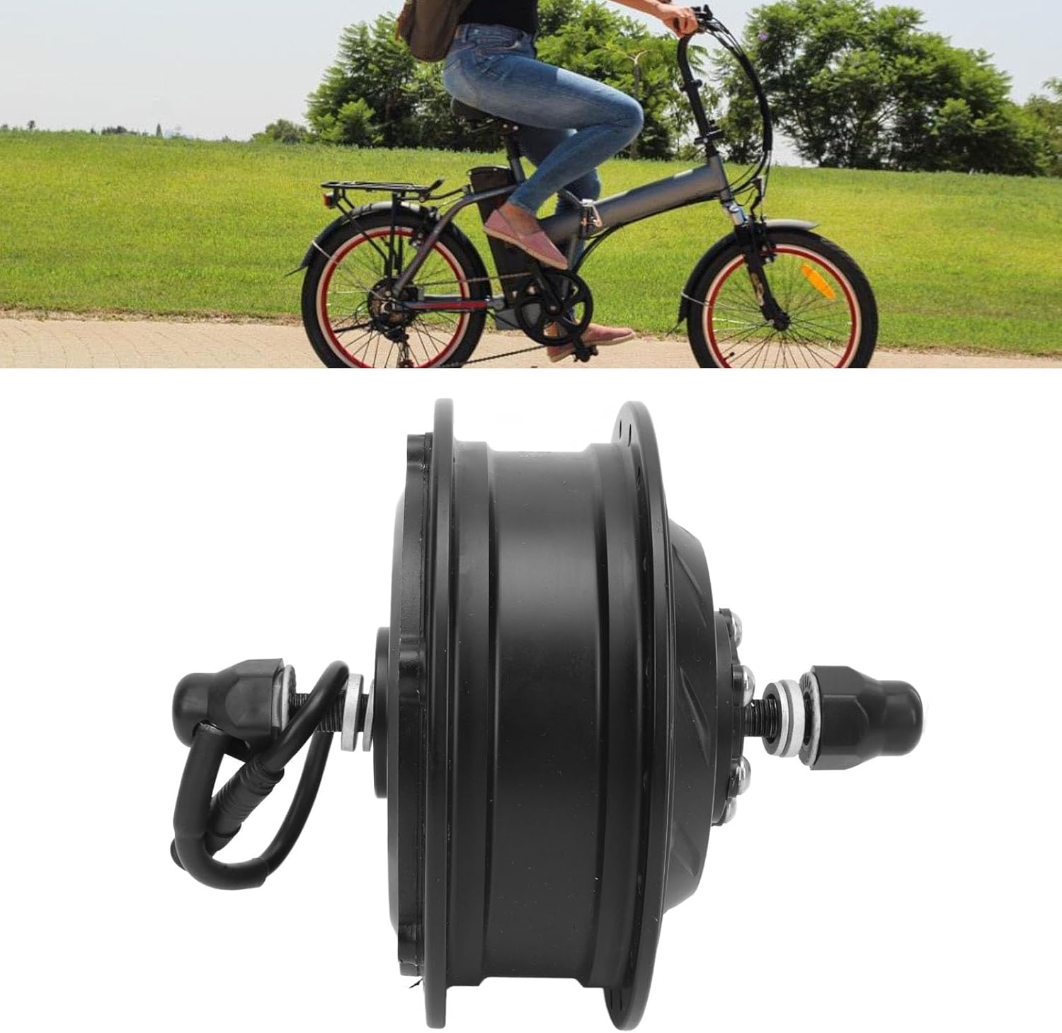36V 500W Electric Bike Brushless Gear Hub Motor Nine Core 36 Hole Front Wheel Drive Motor Brushless Hub Motor Kit for Electric Bike Lithium Modification