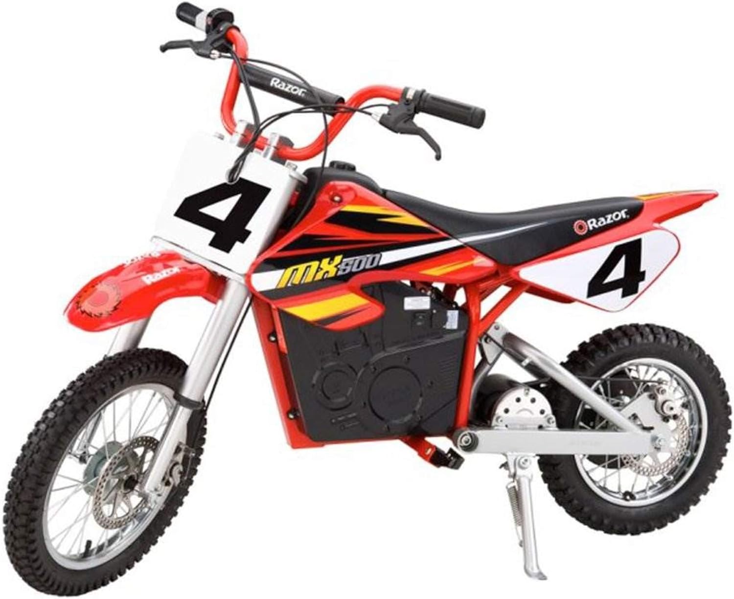 Razor MX500 Dirt Rocket Electric Motocross Bike – Thrill Seeker's Dream Ride, Up to 15 MPH (24 KMH), 40 Minutes Ride Time, Ages 14+, Red (2 Pack)