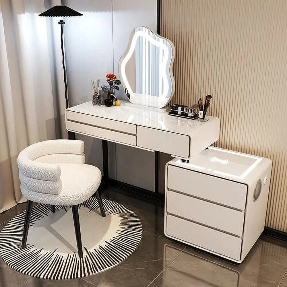 Vanity Bedroom Dressing Table Makeup Mirror Nordic Modern Dressing Table Wood Storage Coiffeuses De Chambre Home Decoration