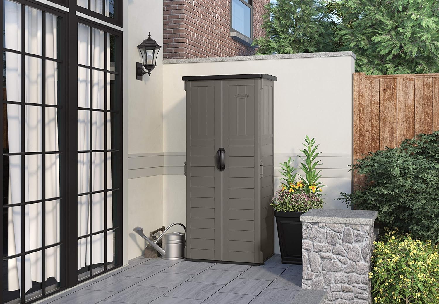 Suncast BMS1250SB Vertical Storage Shed, Stoney