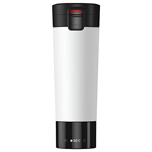 FUTURELAB Temperature Control Coffee Mug, Multi-Functional Travel Mug with 14400mah Power Bank, 16 Hours Battery Life,Vacuum Insulated Hot Beverage Warmer, 10OZ