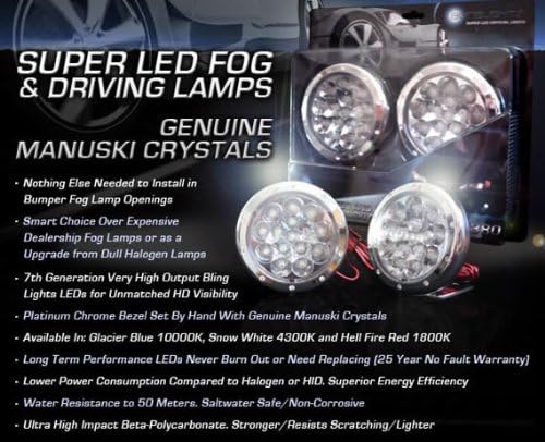 BLINGLIGHTS Can-Am Spyder Roadster Trike Blue LED Driving Lights Fog Lamps Drivinglights Foglamps Foglights Kit