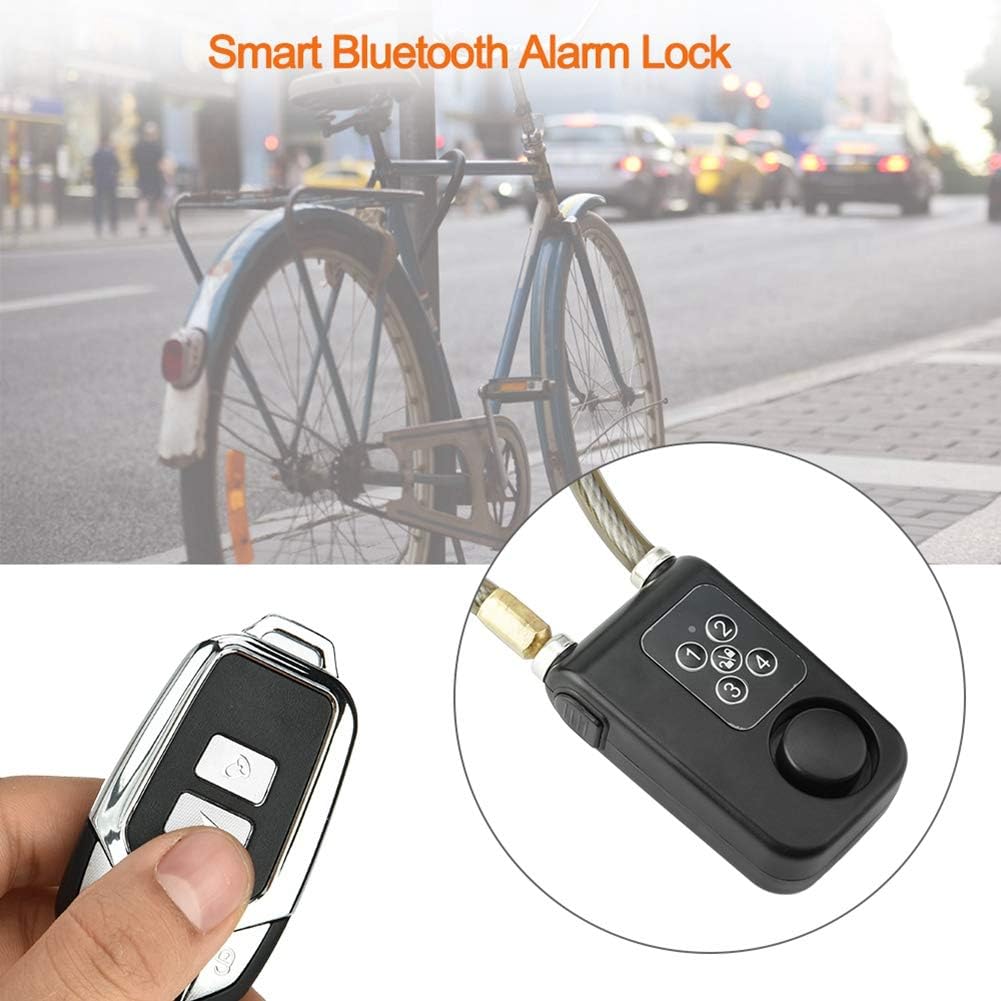 Bike Lock,Anti-Theft Security Wireless Remote Control Alarm Lock 4-Digit Password LED Indication IP55 Waterproof for Indoor and Outdoor use