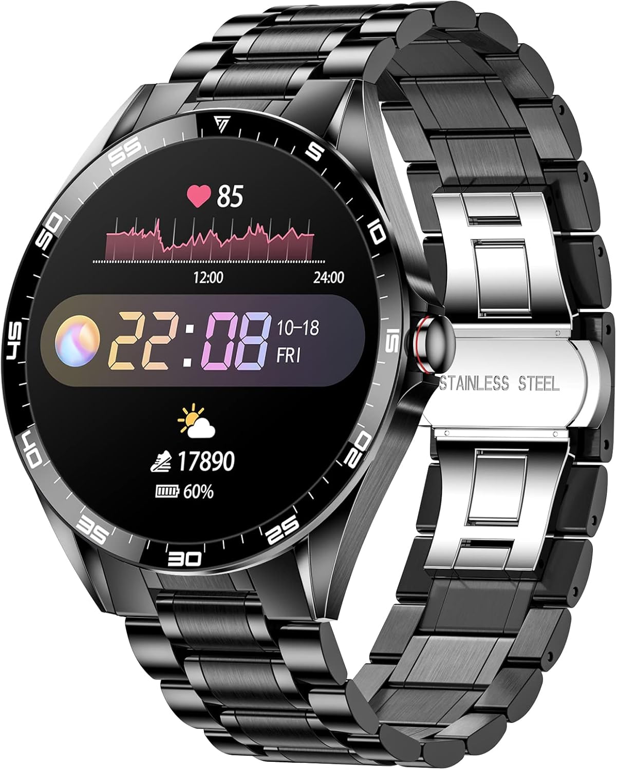 SIEMORL Smartwatch for Men for Android and iOS Phones,Fitness Tracker IP67 Waterproof Smartwatch with Heart Rate Sleep Monitor,Activity Tracker Pedometer Message Notification Call Smartwatch