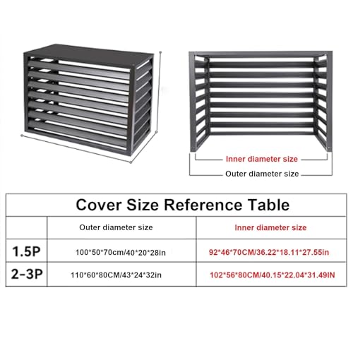Tqertrtfxalouver grille dust cover,Mini Split Air Conditioner Cover for Outside Units,Aluminum Air Conditioner and Heat Pump Cover,Shelf Plant Stand,Outdoor AC Unit Cover,Noise Reduction,suitable for