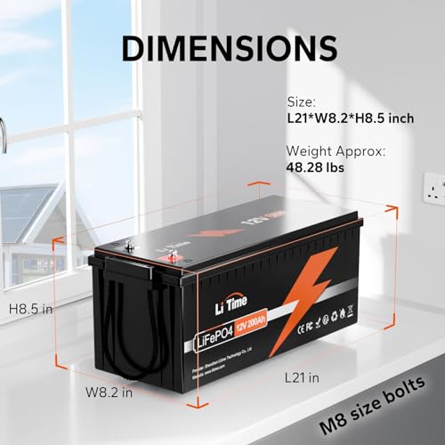 LiTime 12V 100Ah LiFePO4 Battery BCI Group 31 Lithium Battery Built-in 100A BMS, Up to 15000 Deep Cycles, Perfect for RV, Marine, Home Energy Storage
