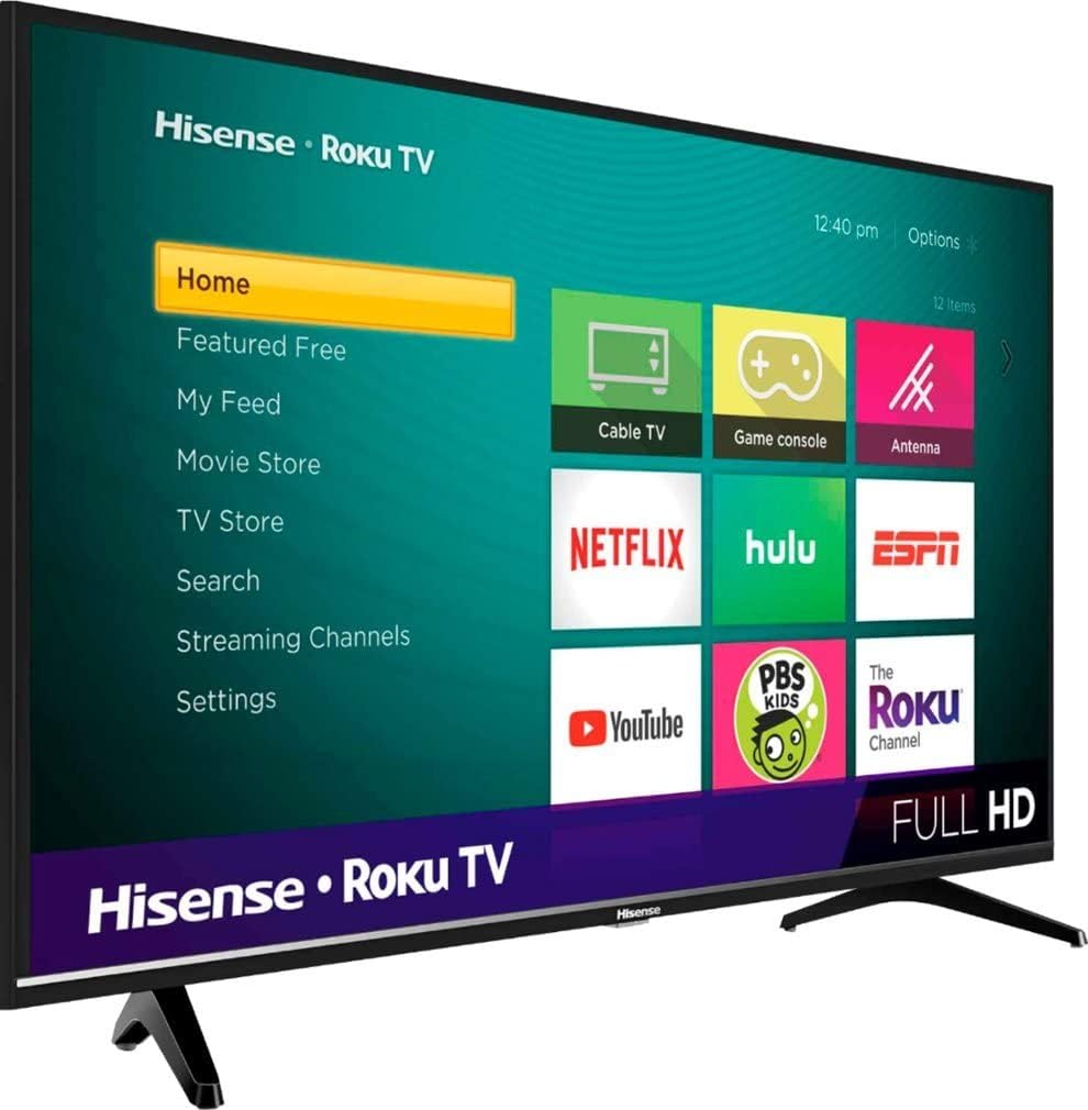 Hisense 40H4030F3 H4 Series FHD LCD LED Roku Smart TV Motion Rate 120, DTS TruSurround Sound, Works with Google Assistant and Alexa (2020 Model) (Renewed)