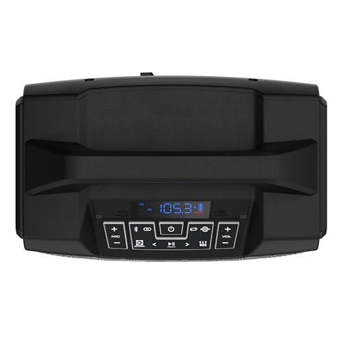 ION Block Rocker - Portable Bluetooth Outdoor Party Speaker with Karaoke Microphone, Battery, 4 Speakers, Radio, USB Port, App, Water-Resistant, 120W