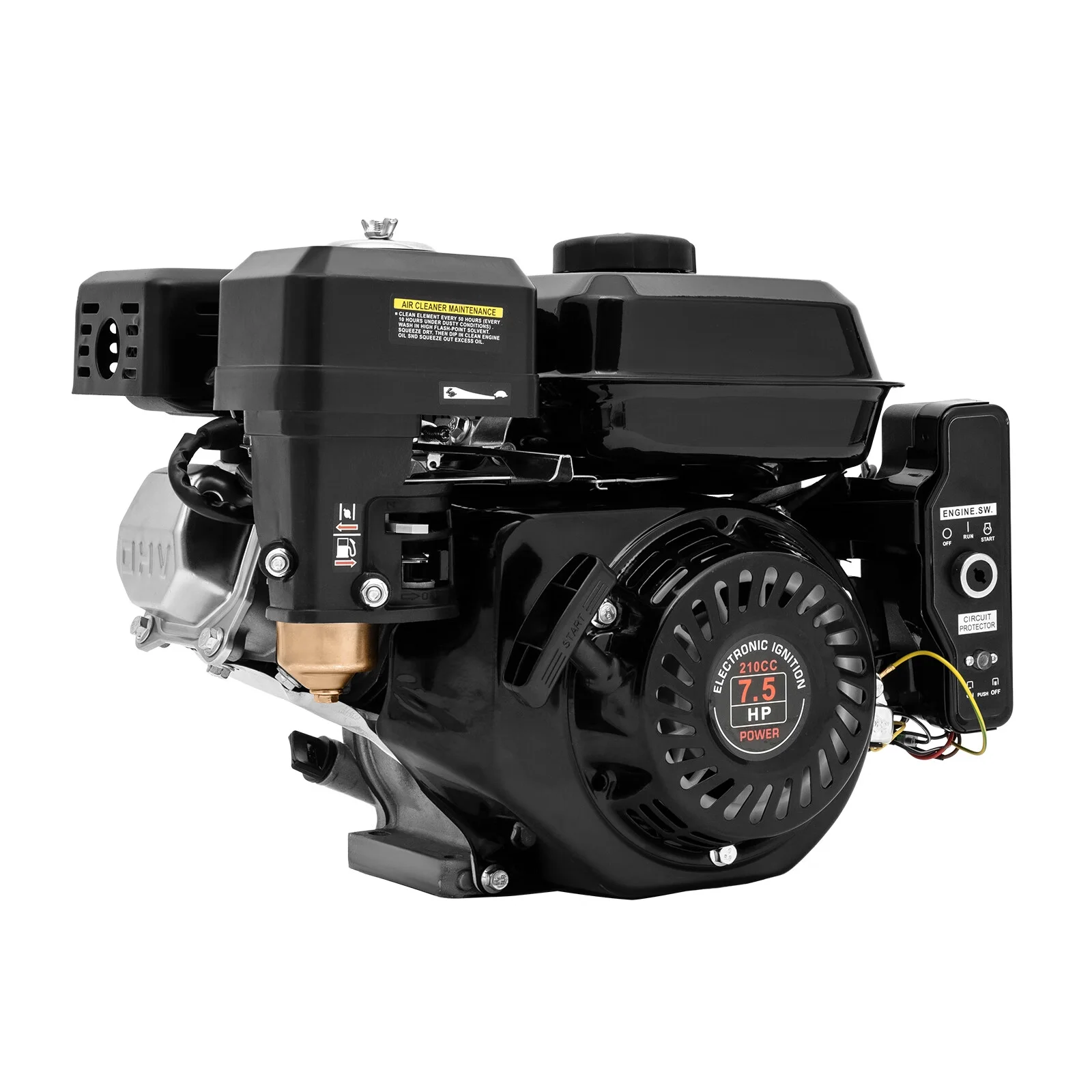 Wuzstar 7.5HP 212CC Go Kart Engine Electric Start Side Shaft Motor OHV Air Cooling Gasoline Engine Motor for Compressor Ripper, Lawn Mower