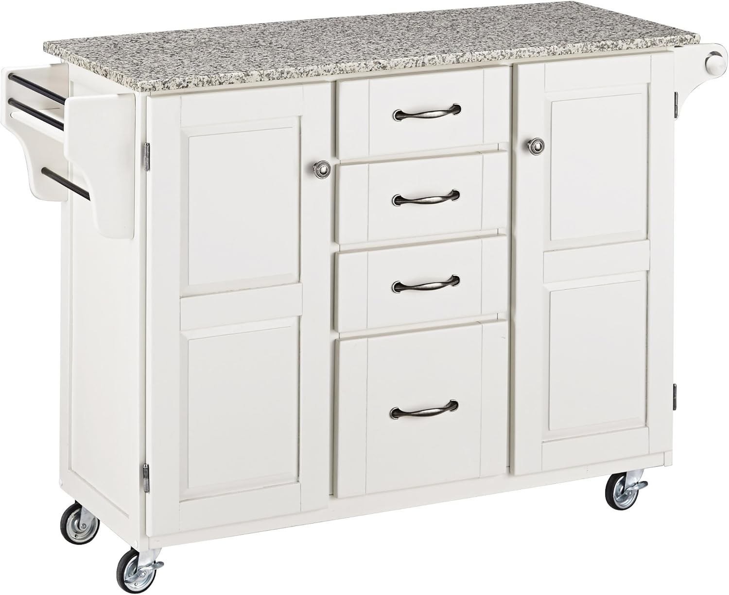 Create-a-Cart Cherry 2 Door Cabinet Kitchen Cart with Oak Top by Home Styles