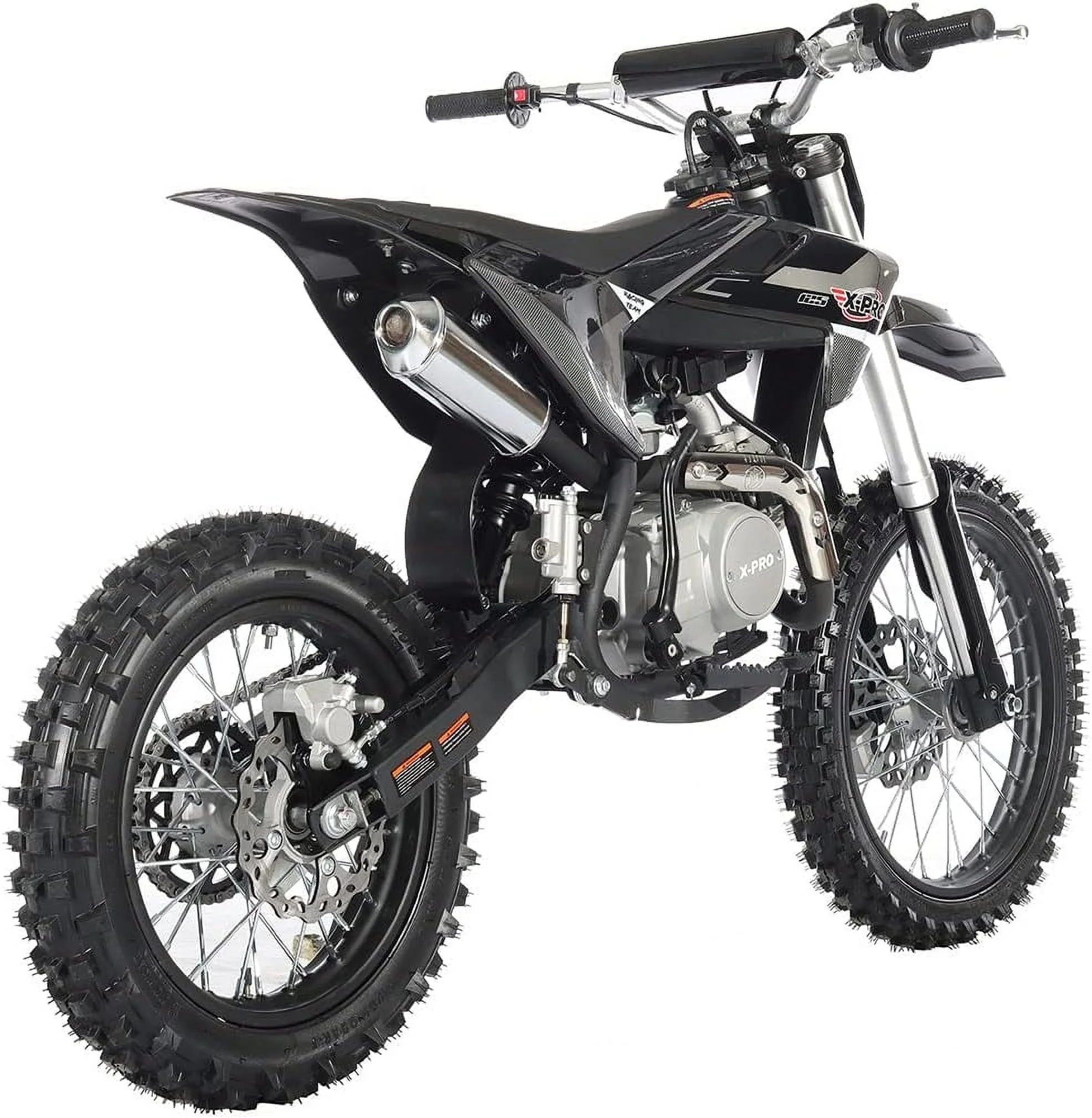 X-Pro Brand New X19 125cc Dirt Bike with 4 Speed Semi-Automatic Transmission, Kick Start 17"/14" Tires