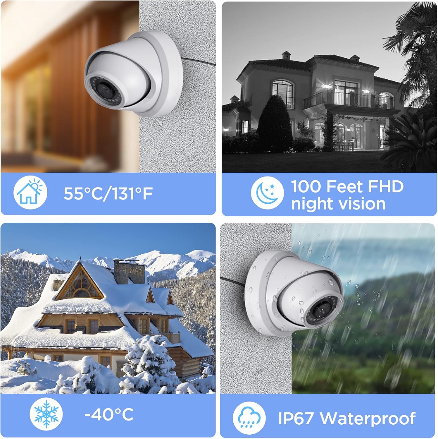 GWSECU 5MP PoE IP Camera with Mic, 1-Way Audio 2.8mm HD Video Surveillance Cam, Smart Human Detection, 100ft Night Vision, Network Security Cameras for Outdoor/Indoor Use