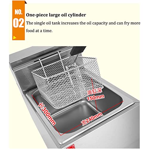 Commercial Restaurant Professional Gas Fryer, Stainless Steel Tabletop Single-cylinder/double-cylinder Propane Deep Fryer, Outdoor Stove Cooking Table with Frying Basket, Fried Chicken and Fish