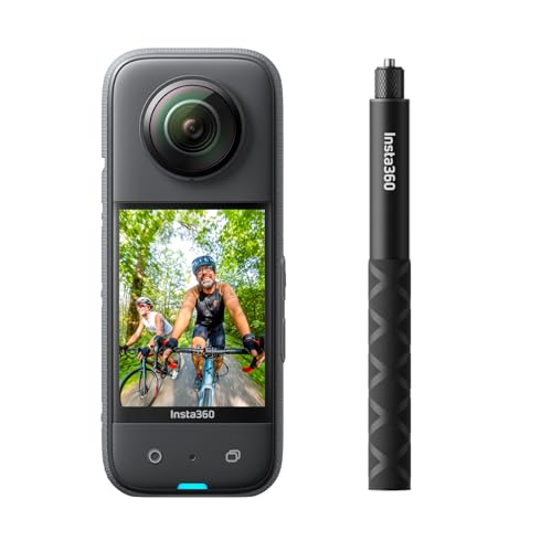 Insta360 X3 Motorcycle Kit (New Version) - Waterproof 360 Action Camera with 1/2" 48MP Sensors, 5.7K 360 Active HDR Video, 72MP 360 Photo, 4K Single-Lens, 60fps Me Mode, Stabilization