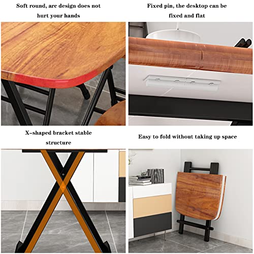 Mobile Folding Dining Table, Retractable Multi-Function Table, Space Saving, Lightweight and Durablecomputer Desk, for Kitchen Bedroom Office (Black)