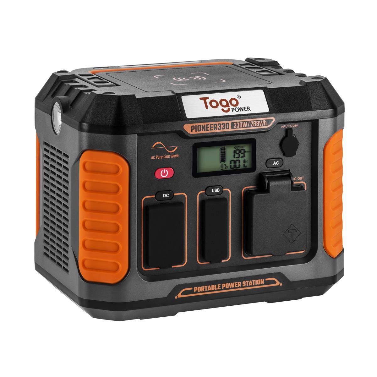 Togo Power Pioneer 330, 288Wh Portable Station Lithium Battery 330W (660W Peak) for Hiking, Camping, Home Emergency, Tailgating,