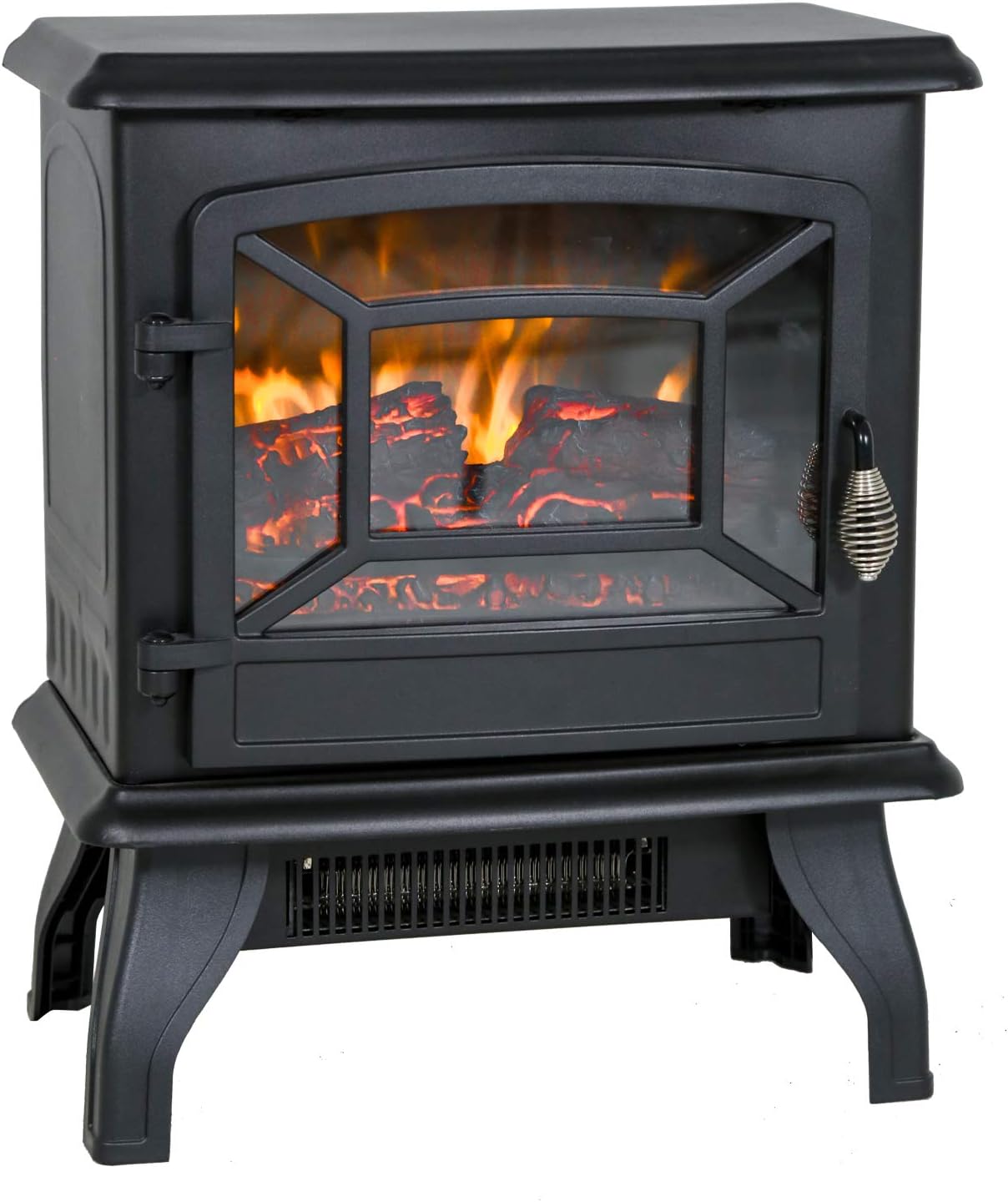 Electric Fireplace Heater 20" Freestanding Fireplace Stove Portable Space Heater with Thermostat for Home Office Realistic Log Flame Effect 1500W CSA Approved Safety 20" Wx17 Hx10 D,Black Pack of 2