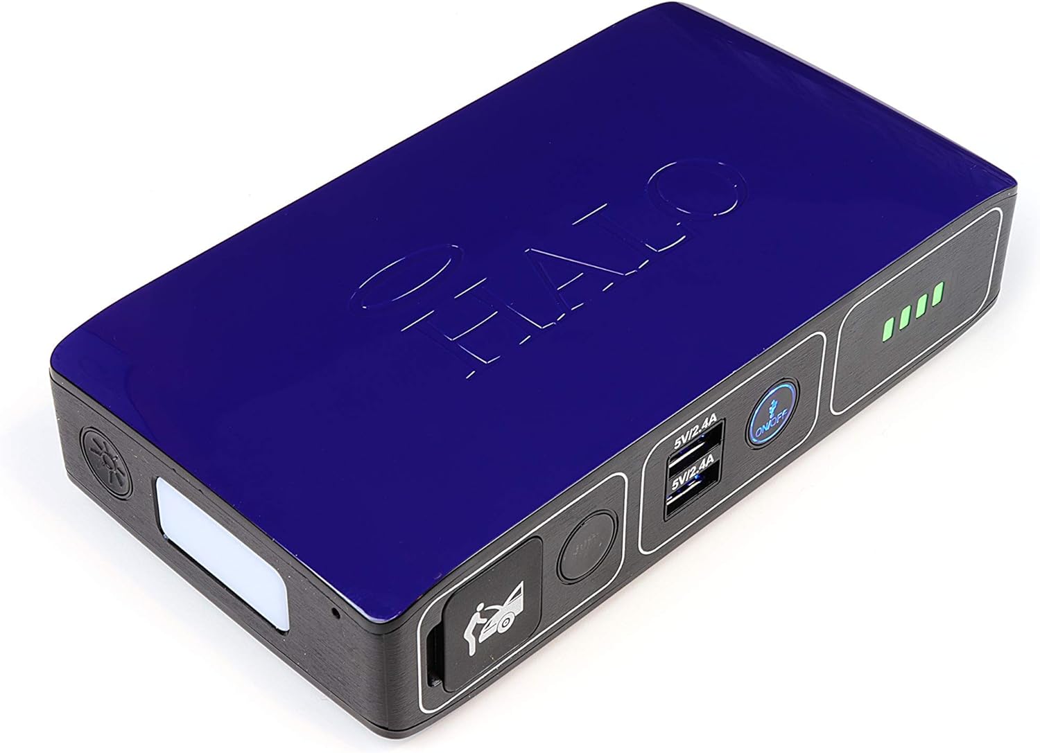 HALO Bolt Compact Portable Car Jump Starter - Car Battery Jump Starter with 2 USB Ports to Charger Devices, Portable Car Charger - Mint Ombre
