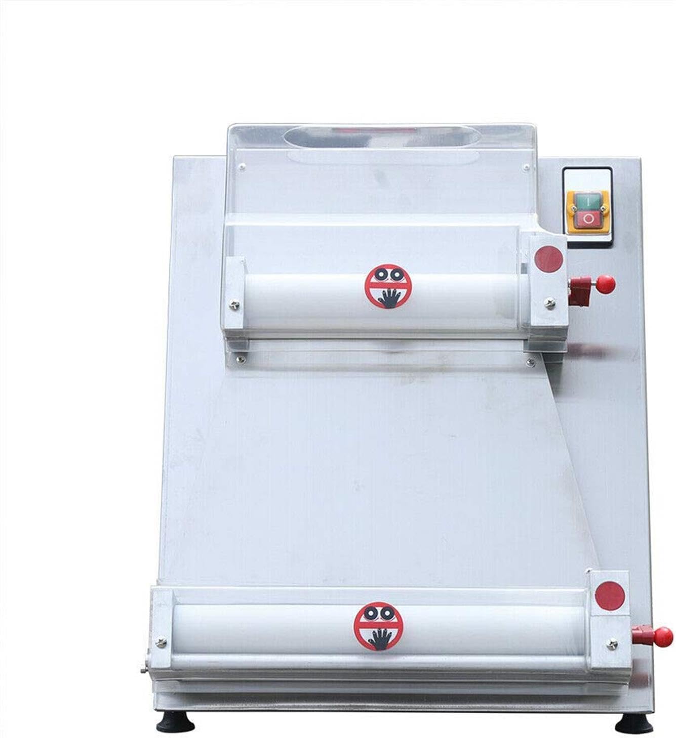Commercial Pizza Dough Roller, 15" Pizza Dough Forming Machine 370W Electric Pizza Sheeter for Noodle Pizza Bread Pasta Maker, 0.7-5.4mm Pizza Thickness, Stainless Steel