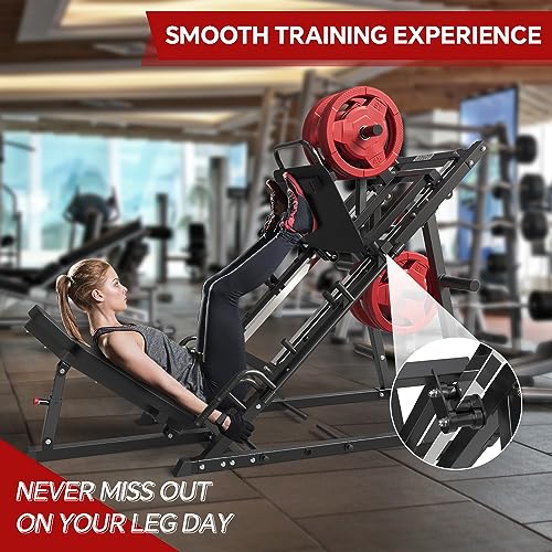 SPART Leg Press Machine with Calf Block, Professional Adjustable Leg Machine with Resistance Band Pegs and Plate Storages, Heavy Duty Workout Equipment for Leg Strength Training Home Gym