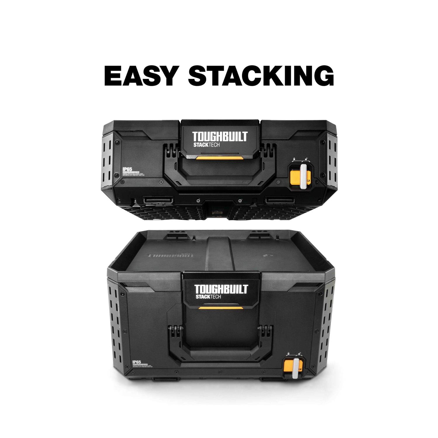 TOUGHBUILT STACKTECH 22.3-in Black Plastic Wheels Lockable Tool Box TB-B1-B-70R - Shop Hardware Tools Online Store