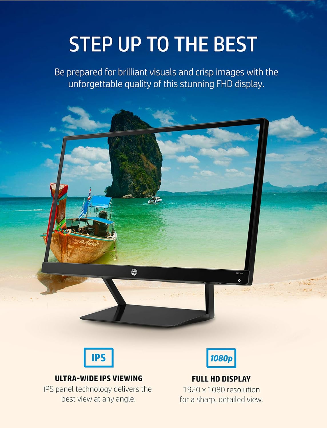 HP Pavilion 22cwa 21.5-Inch Full HD 1080p IPS LED Monitor, Tilt, VGA and HDMI (T4Q59AA) - Black