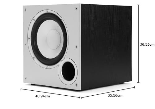 Polk Audio PSW10 10" Powered Subwoofer – Power Port Technology, Up to 100 Watts, Big Bass in Compact Design, Easy Setup with Home Theater Systems, Timbre-Matched with Monitor & T-Series Polk Speakers