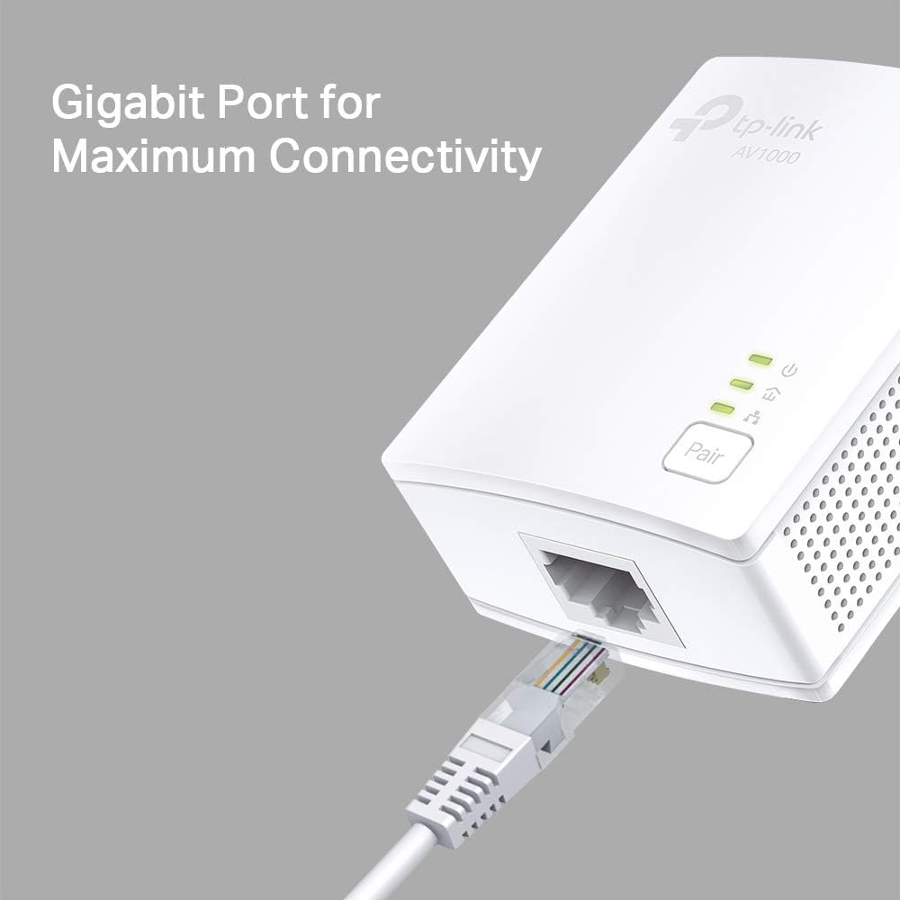 TP-Link Powerline Ethernet Adapter Starter Kit - AV1000 Gigabit Port, Plug&Play, Ethernet Over Power, Nano Size, Ideal for Smart TV, Online Gaming, Wired Connection Only (TL-PA7017 KIT) Pack of 2