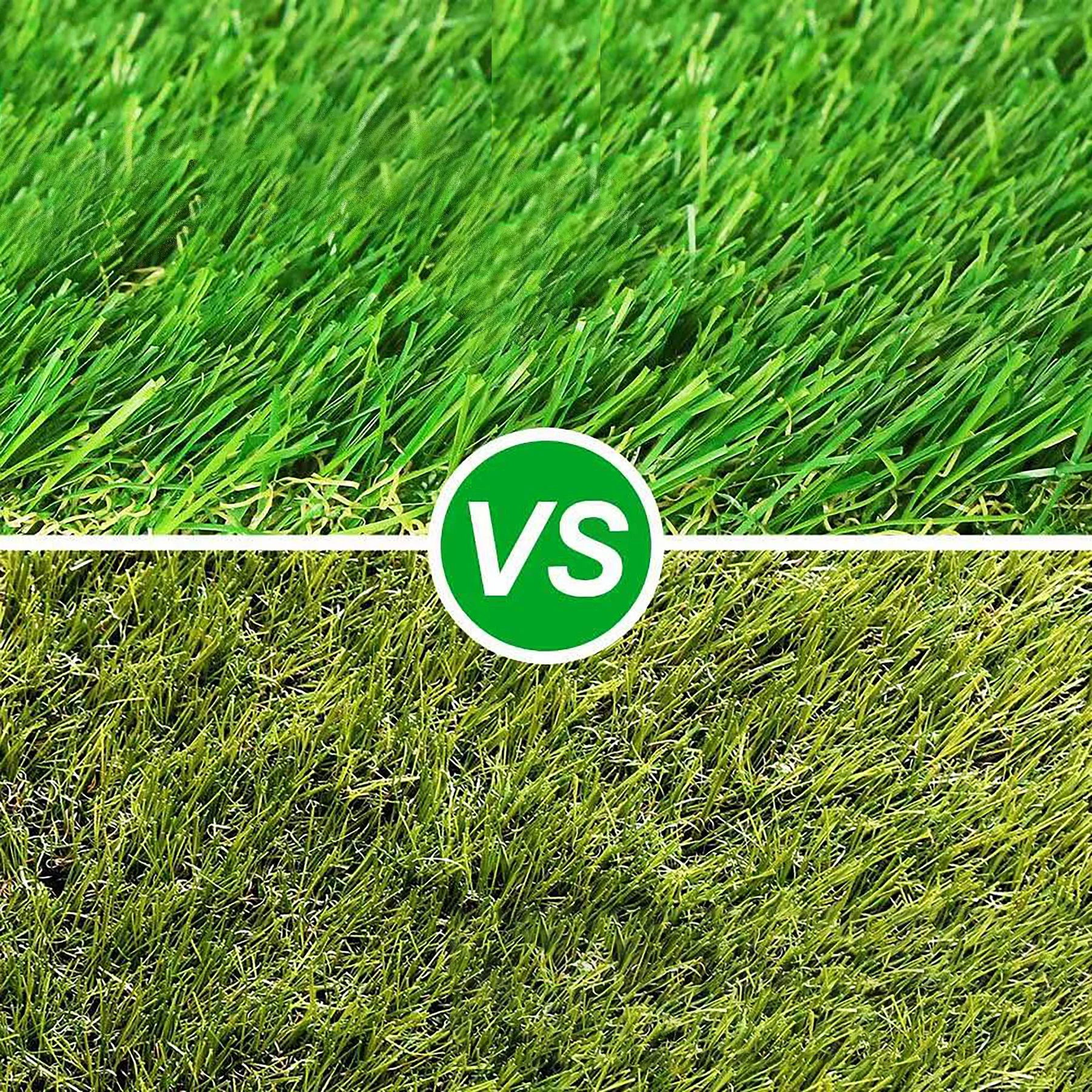 GATCOOL Artificial Grass,1.38" Pile Height Custom Sizes 10' x18‘ Realistic Synthetic Grass, Drainage Holes Indoor Outdoor Pet Faux Rug Carpet for Garden Backyard Patio Balcony 10FTx18FT (sq ft)