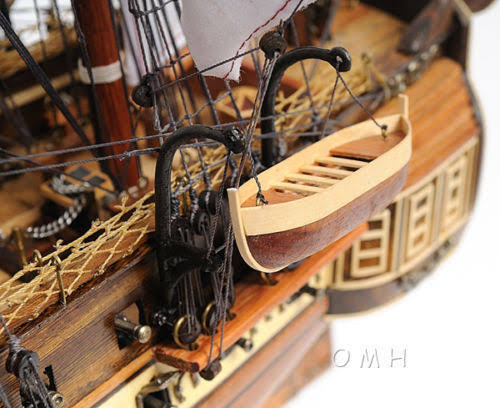 USS Constitution Old Ironsides Tall Ship Assembled 100% Handbuilt Wooden Model