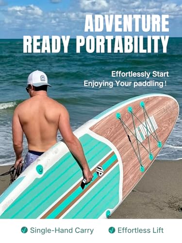Niphean Inflatable Stand Up Paddle Board with SUP Accessories, Anti-Slip EVA Deck, 10’6’’ Inflatable Paddle Boards for Adults & Youth of All Skill Levels