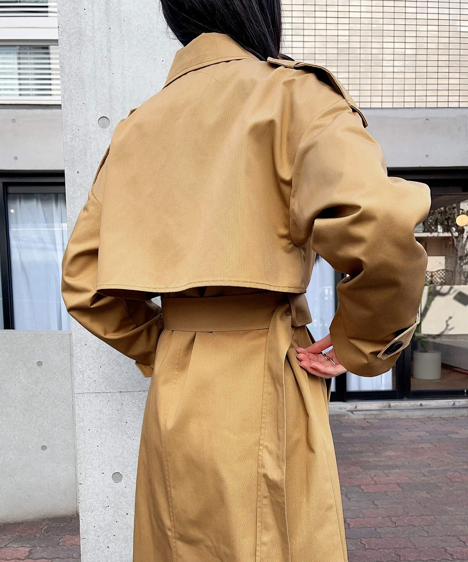 【SETUP7】Outer Trench Coat Double-Breasted Oversized Trench Big Silhouette Long Length Pocket Long Sleeve Spring Coat