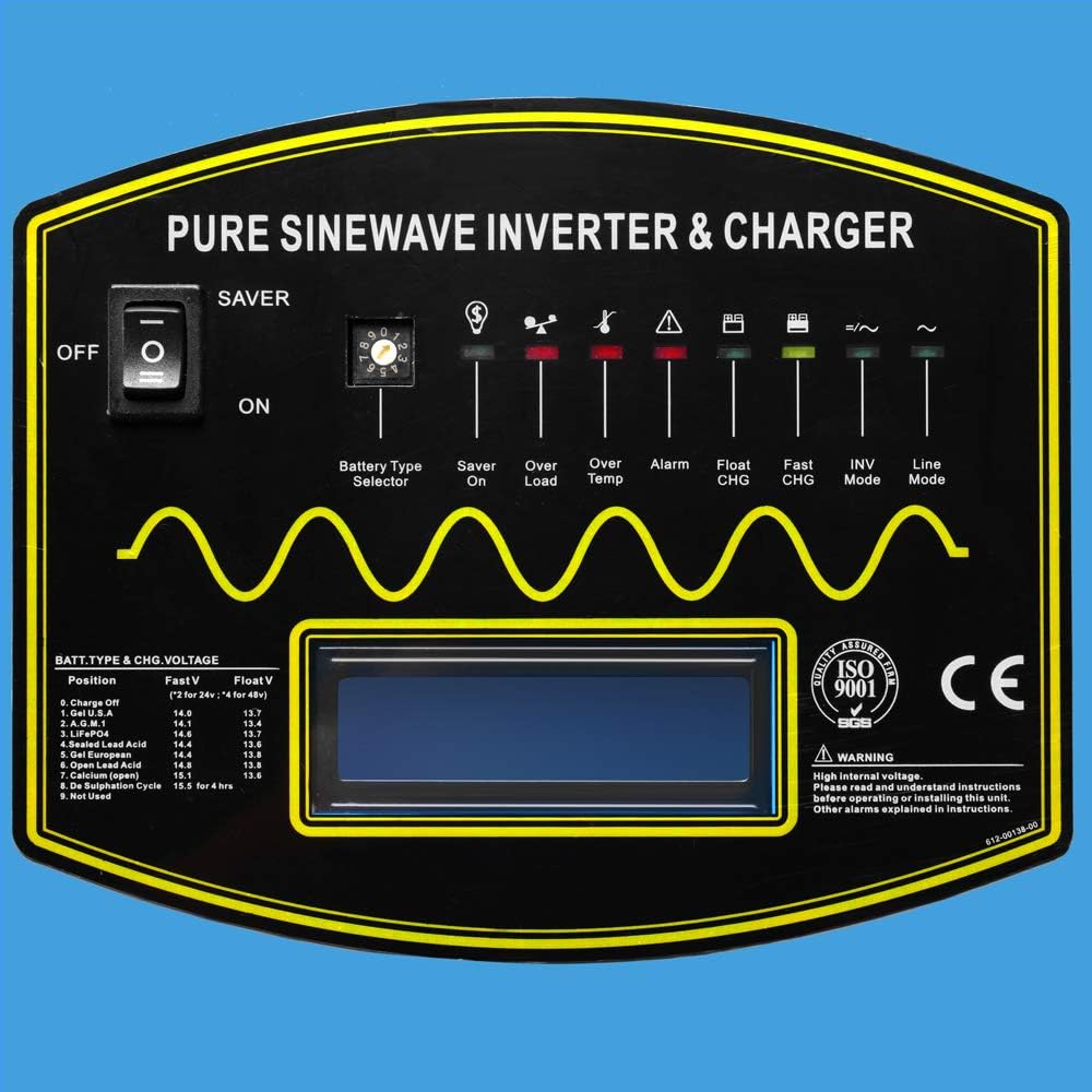 SUNGOLDPOWER 18000W Peak 54000W Split Phase Pure Sine Wave Power Inverter,Low Frequency Inverter DC 48V AC Input 240V AC Output 120V 240V Converter, with 40A MPPT Solar Charger Controller 18KW