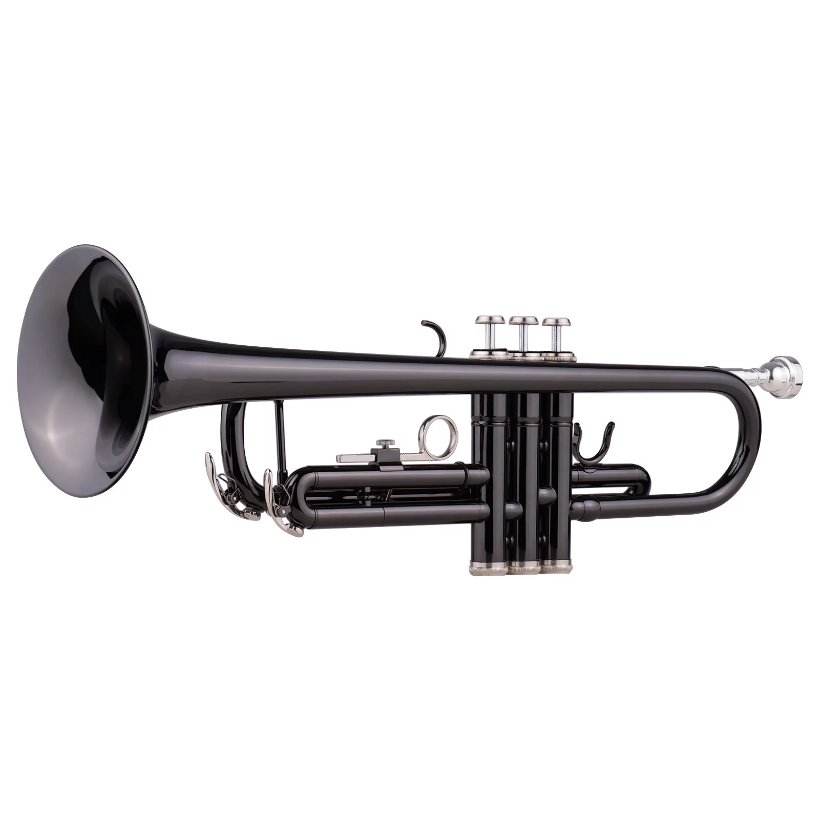 Black Brass Plated Bb Trumpet Set - Ideal for Beginners and Students, Includes Hard Case, Straps, Mouthpiece, Gloves, and Polishing Cloth - Curated Treasures Market