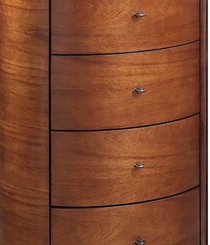 Chest with 5 Storage Drawers, Marble Top and Ball Bearing Glides, LERFAN Modern Style Wood Dressers & Storage Cabinets, 26" X 18" X 52"H