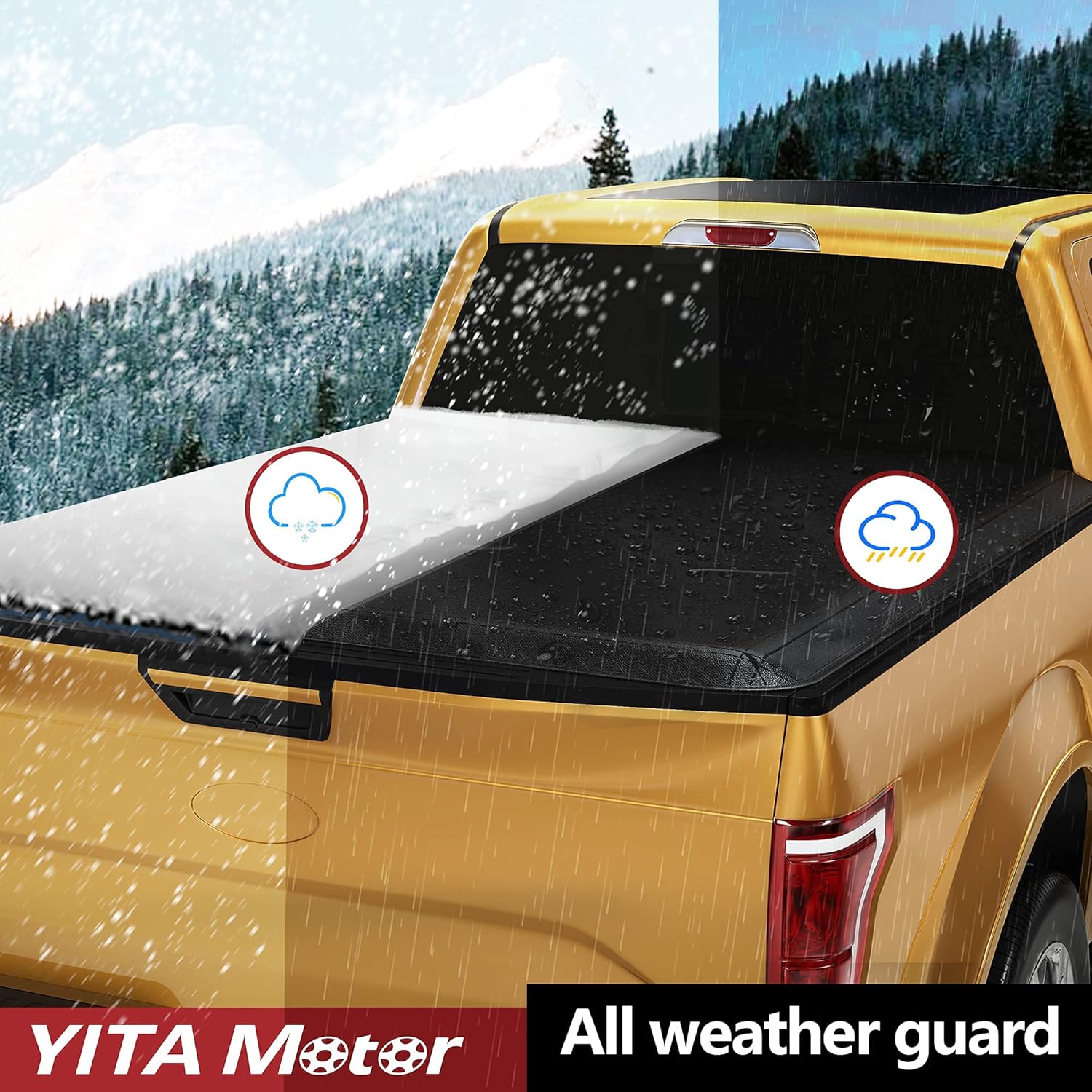 YITAMOTOR Soft Tri Fold Truck Bed Tonneau Cover Compatible with 2007-2013 Chevy Silverado/GMC Sierra 1500, Fleetside 5.8 ft Bed